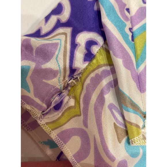 SOFT SURROUNDINGS 100% Silk Tie Front Paisley Lightweight Spring/Summer Wrap M - Picture 6 of 7